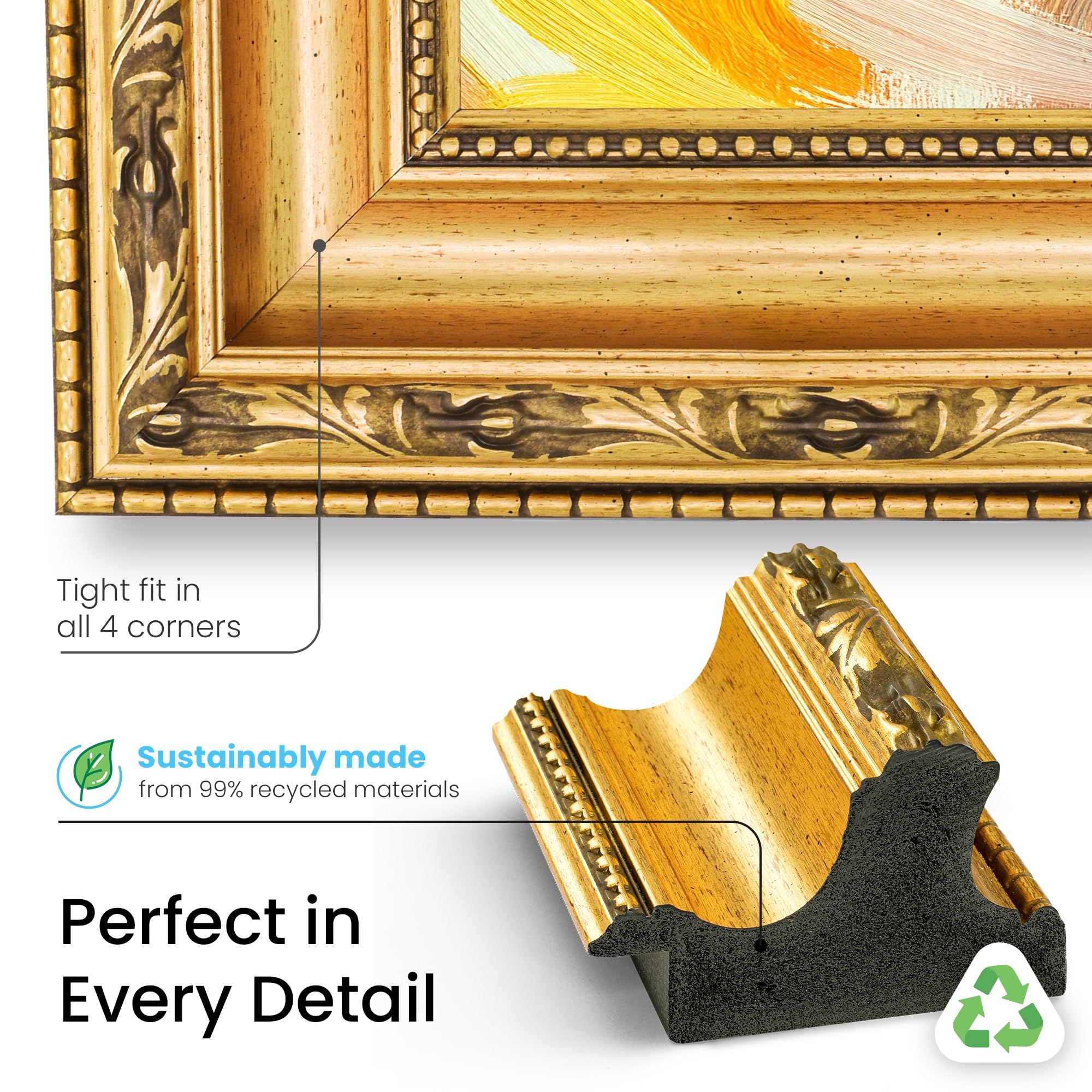 Frame My TV Quadros de TV Deco - Moldura inteligente dourada